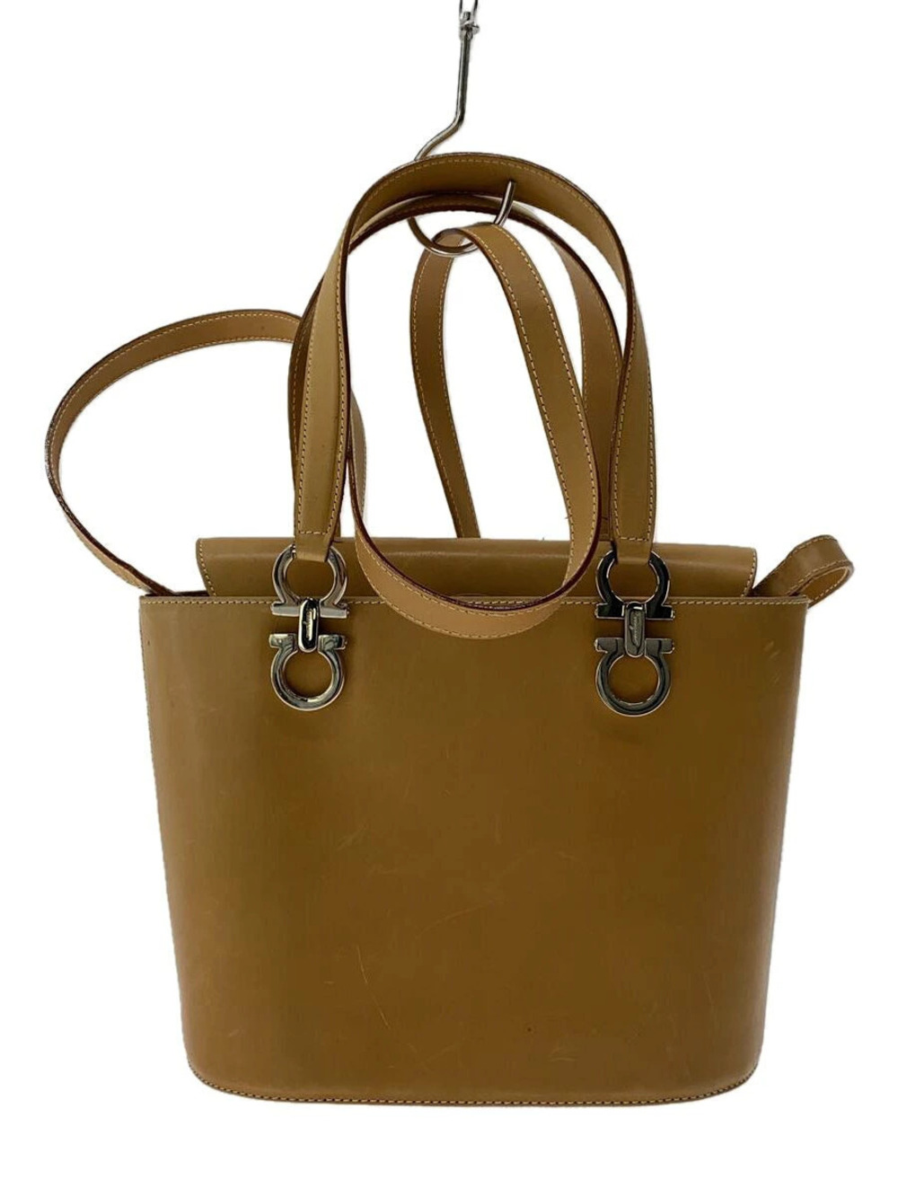 Salvatore Ferragamo Shoulder Bag Leather Beige Cream